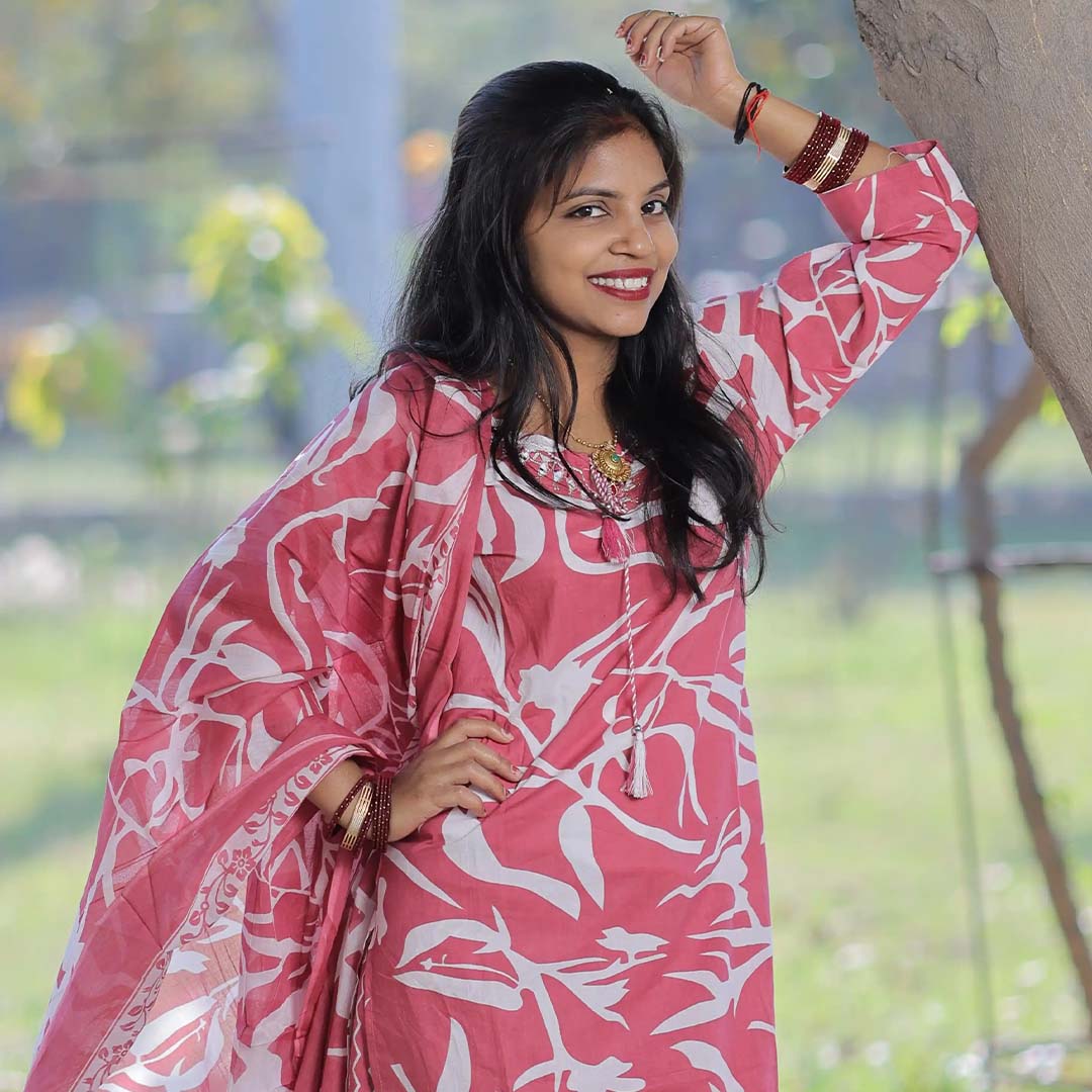 Pahnawaa Rosewood Handblock Print Suit Set