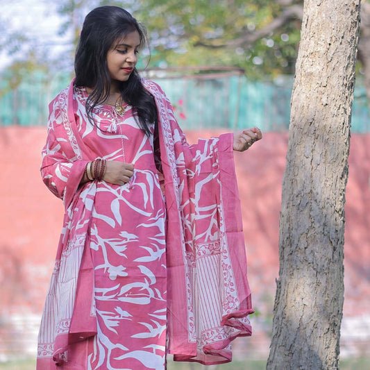 Pahnawaa Rosewood Handblock Print Suit Set