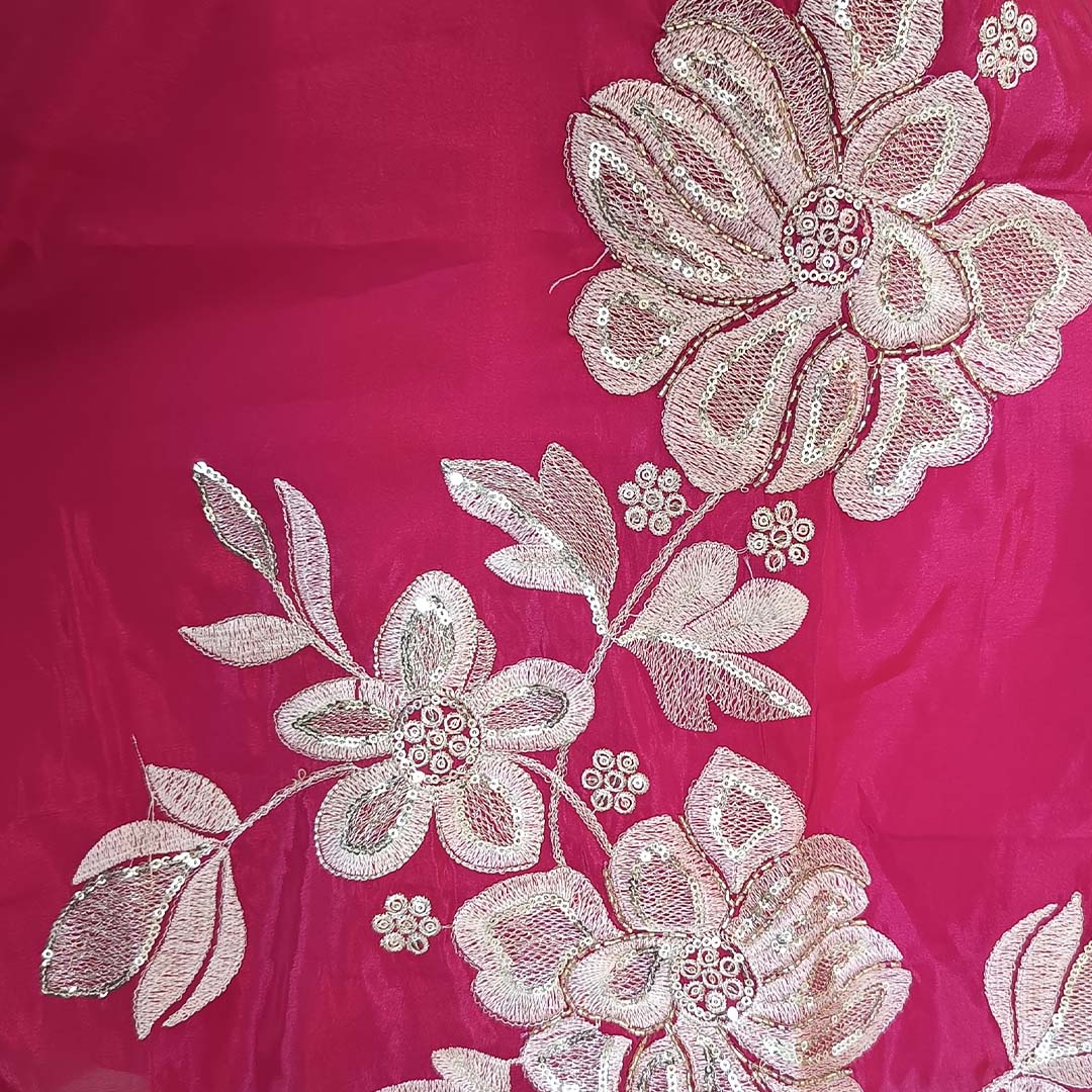 Pahnawaa Regal Magenta Party Wear Suit Set with Neck Work