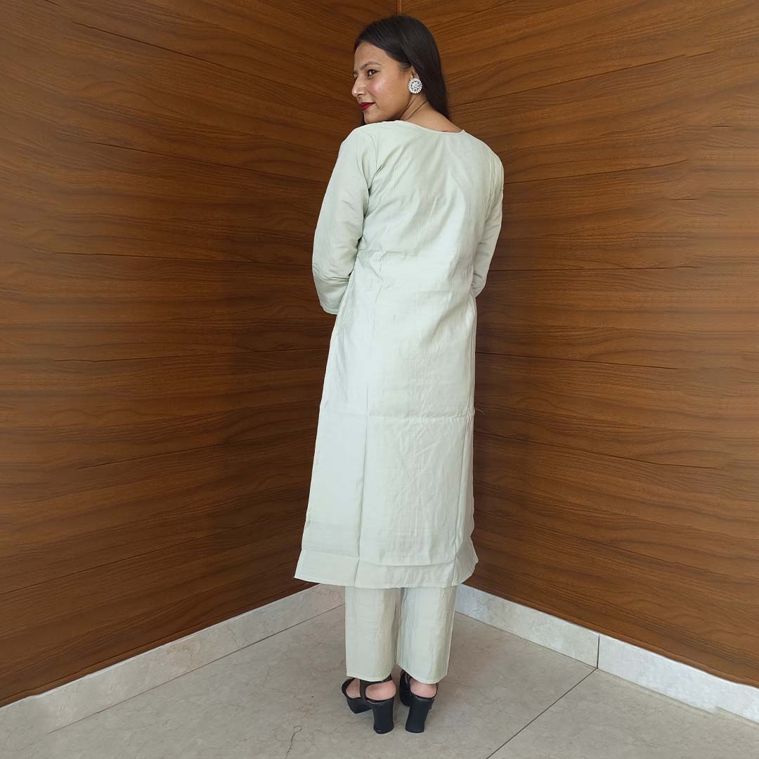 Bottle Gourd Pure Cotton Suit with Heavy Embroidery Work & Dupatta Set