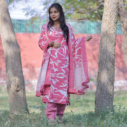 Pahnawaa Rosewood Handblock Print Suit Set