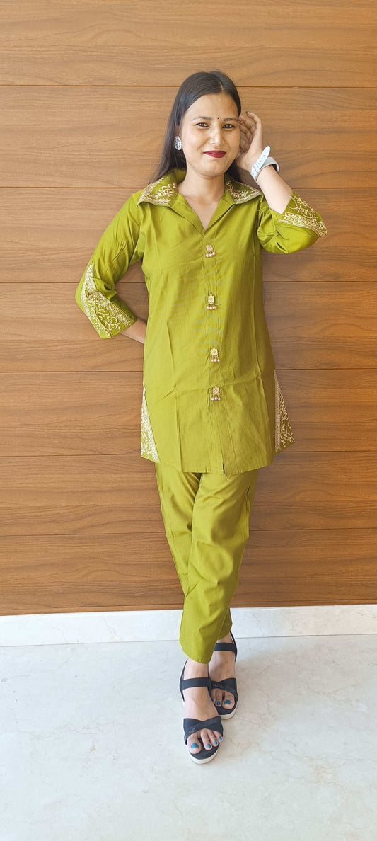 Pahnawaa Cord Set Light Olive Green