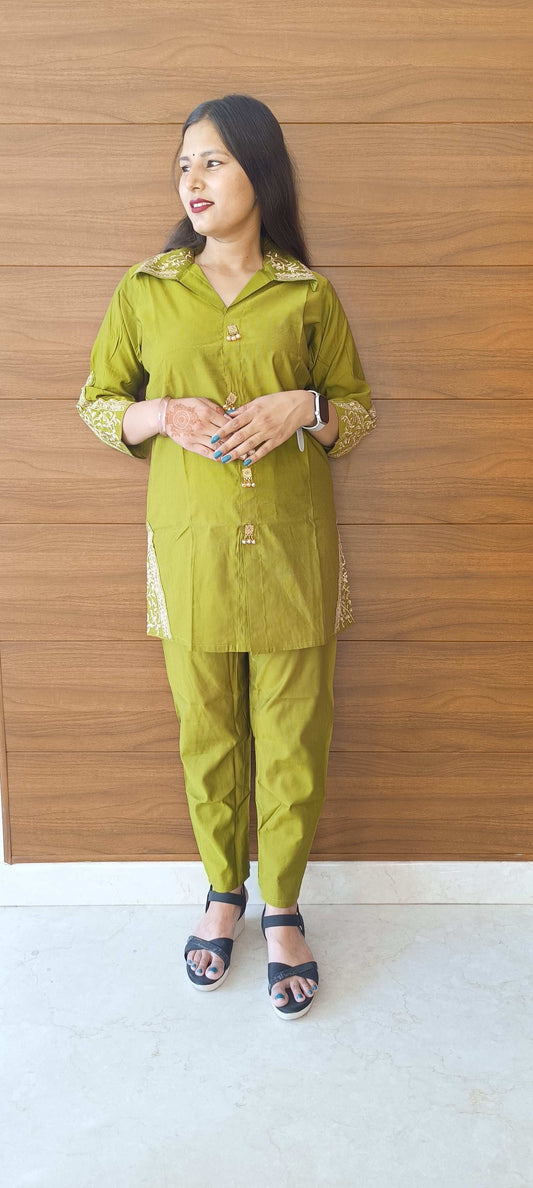 Pahnawaa Cord Set Light Olive Green