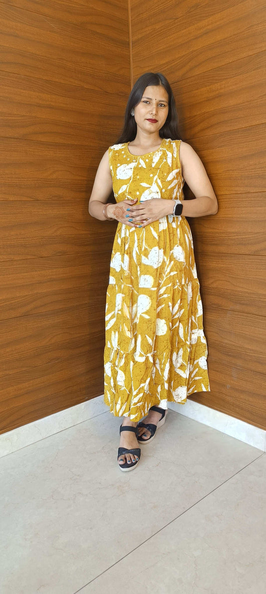 Pahnawaa Yellow Middi with Handwork