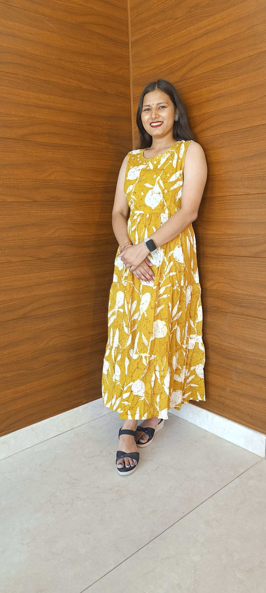 Pahnawaa Yellow Middi with Handwork