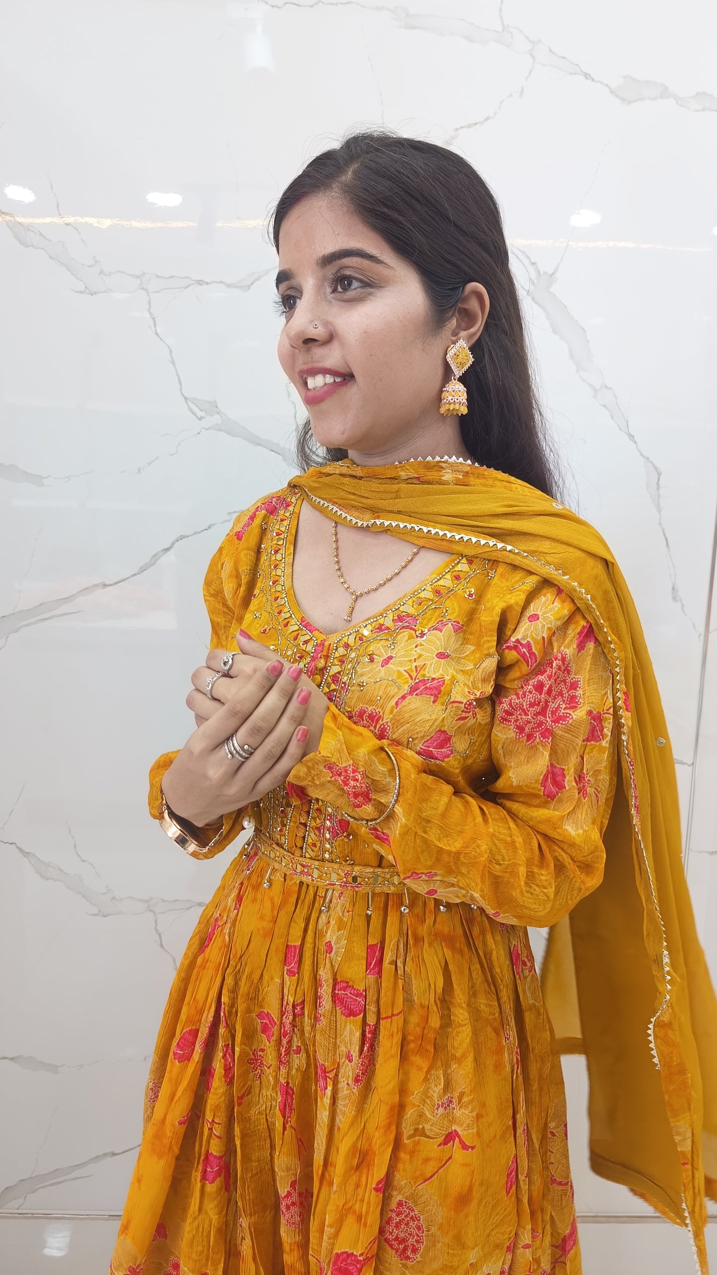 Women’s Yellow Anarkali Dress
