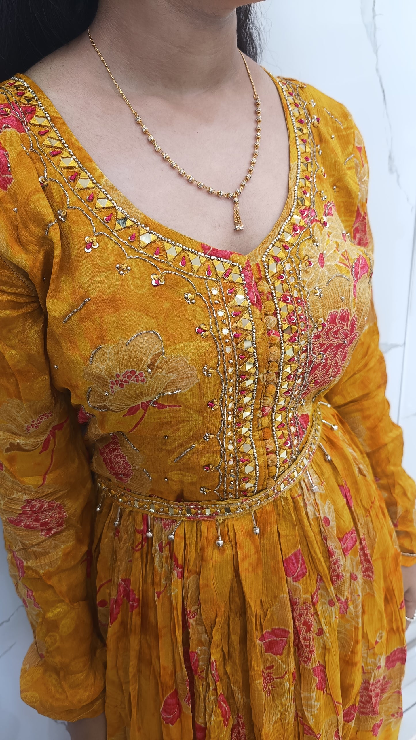 Women’s Yellow Anarkali Dress