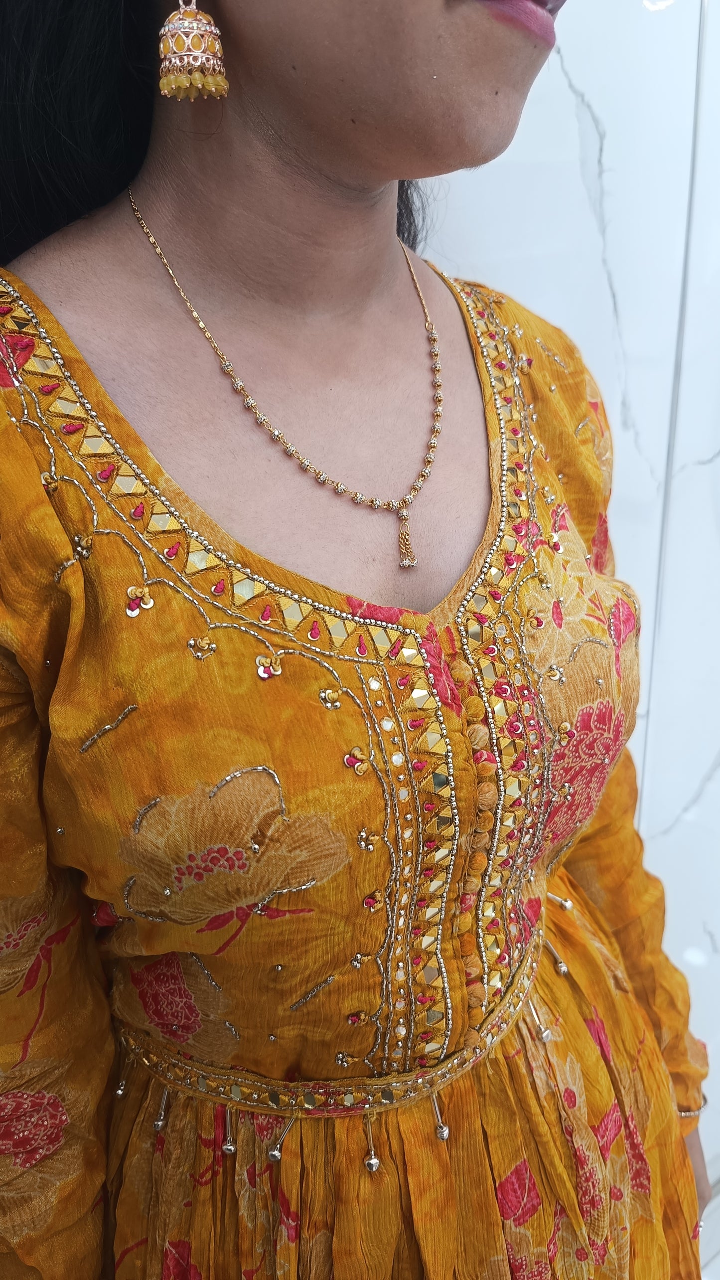 Women’s Yellow Anarkali Dress